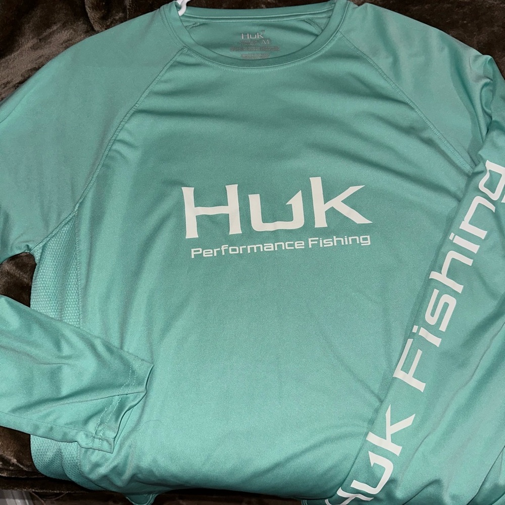 Huk Teal Long Sleeve Performance Shirt